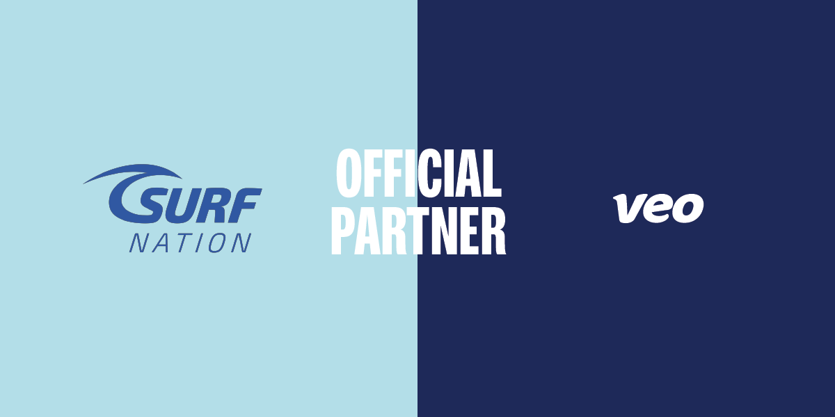 Surf Nation partnership announcement banner with Veo Technologies
